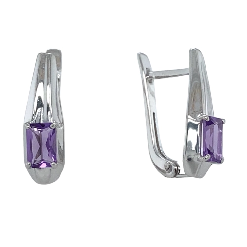 Серьги из серебра 925 пробы с аметистами