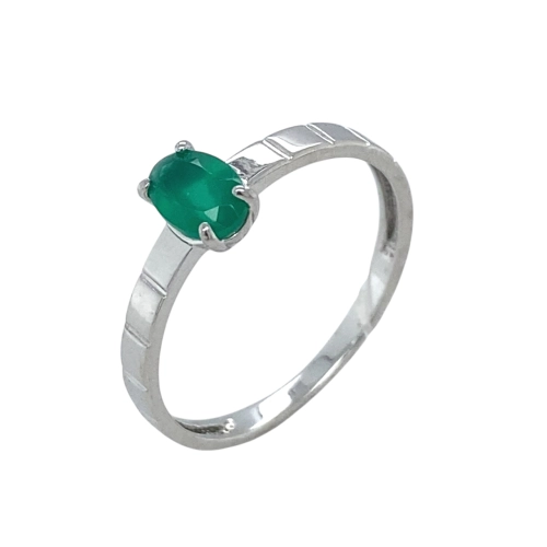 Кольцо из серебра 925 пробы с хризопразом