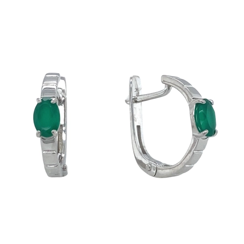 Серьги из серебра 925 пробы с хризопразами