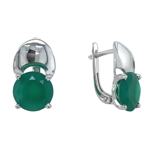 Серьги из серебра 925 пробы с хризопразами