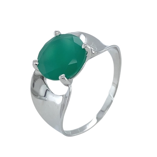 Кольцо из серебра 925 пробы с хризопразом