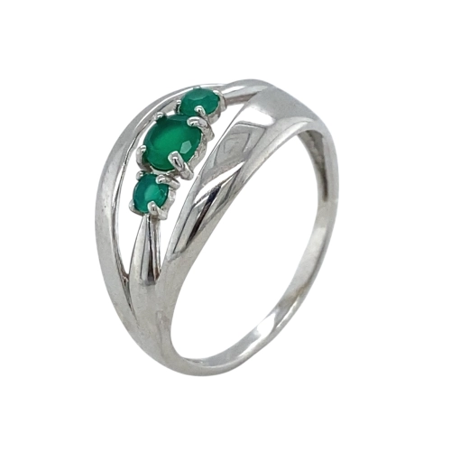 Кольцо из серебра 925 пробы с хризопразом