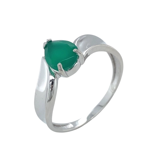 Кольцо из серебра 925 пробы с хризопразом