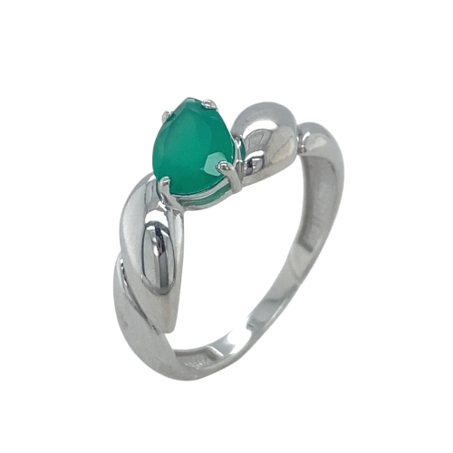 Кольцо из серебра 925 пробы с хризопразом