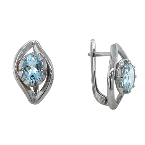 Серьги из серебра 925 пробы с топазами