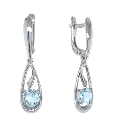 Серьги из серебра 925 пробы с топазами