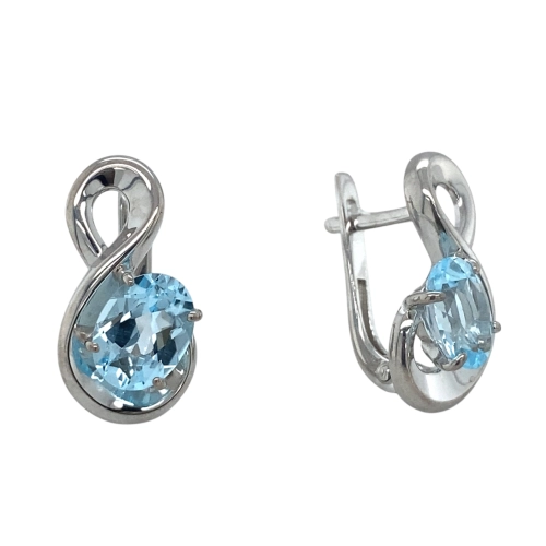 Серьги из серебра 925 пробы с топазами