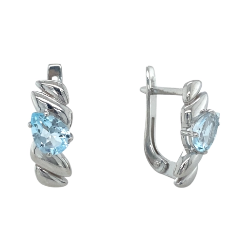 Серьги из серебра 925 пробы с топазами