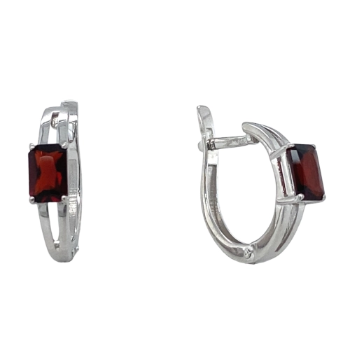 Серьги из серебра 925 пробы с гранатами