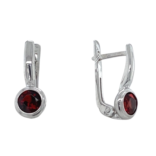 Серьги из серебра 925 пробы с гранатами