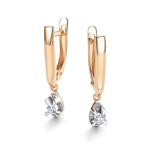 Серьги из золота 585 пробы с бриллиантами