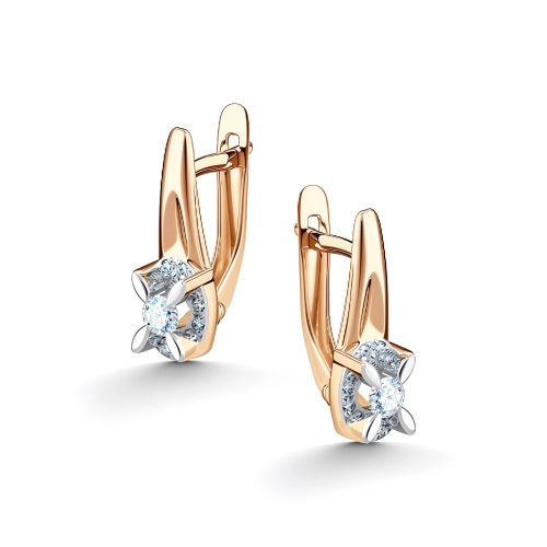 Серьги из золота 585 пробы с бриллиантами