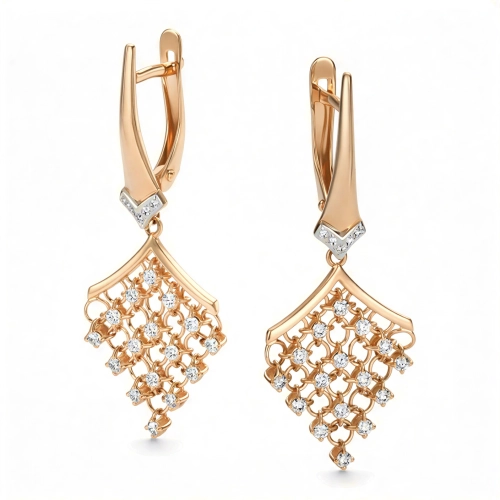 Серьги из золота 585 пробы с бриллиантами