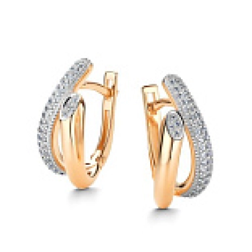 Серьги из золота 585 пробы с бриллиантами