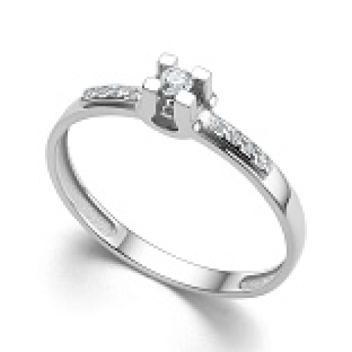 Кольцо из белого золота 585 пробы с бриллиантами