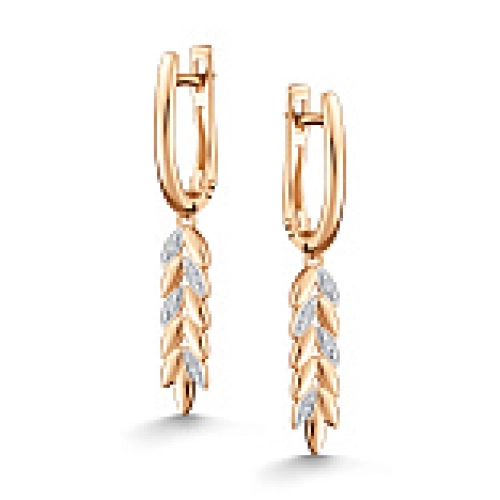 Серьги из золота 585 пробы с бриллиантами