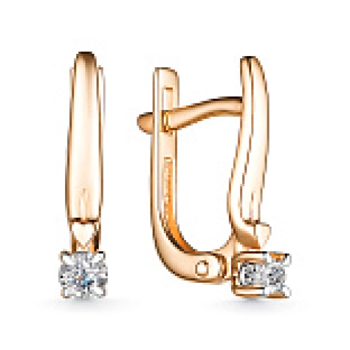 Серьги из золота 585 пробы с бриллиантами