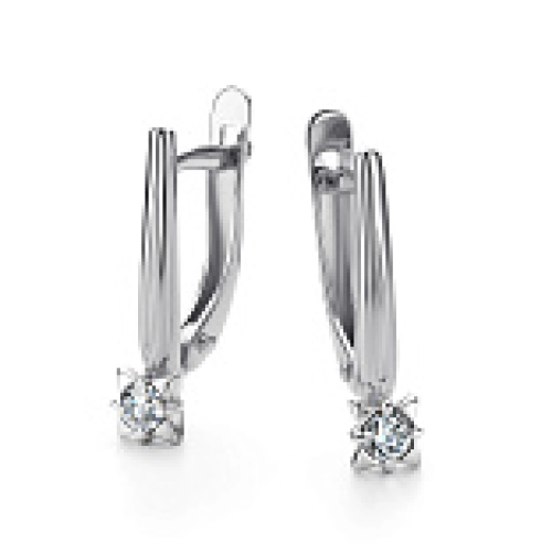 Серьги из белого золота 585 пробы с бриллиантами