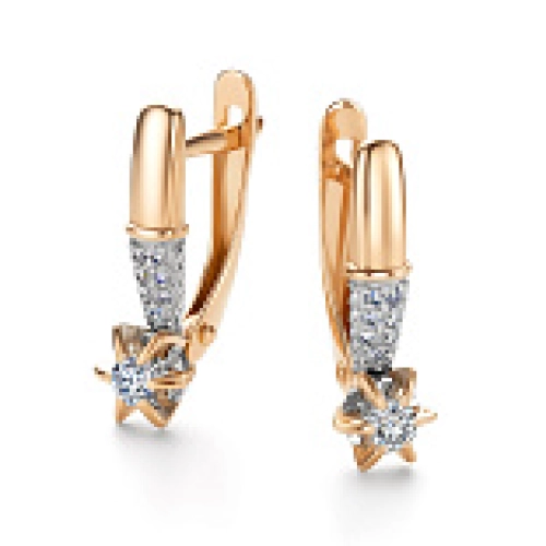 Серьги из золота 585 пробы с бриллиантами