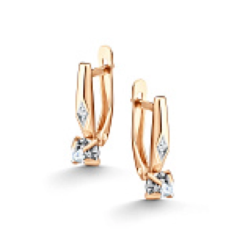 Серьги из золота 585 пробы с бриллиантами