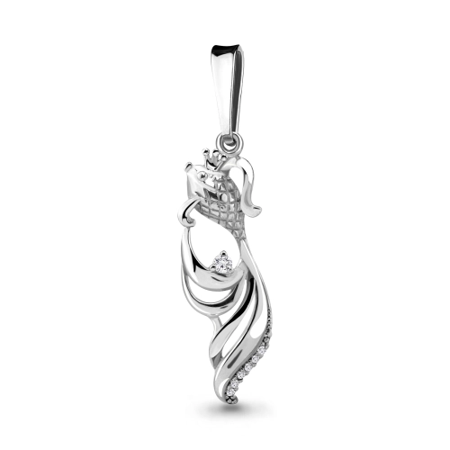 Подвеска из серебра 925 пробы с фианитами