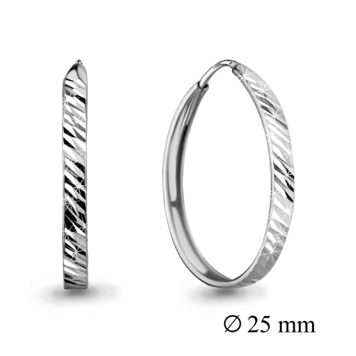 Серьги конго из серебра 925 пробы