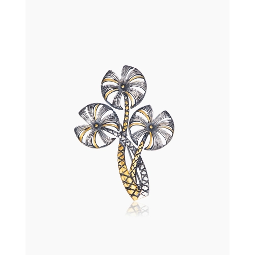 Брошь из серебра 925 пробы с позолотой