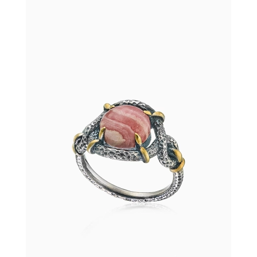 Кольцо (925 п) родохрозит