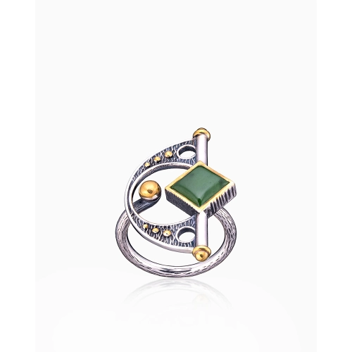 Кольцо (925 п) нефрит