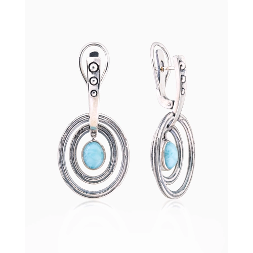 Серьги (925) ларимар