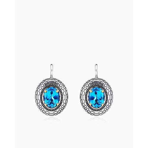 Серьги из серебра 925 пробы с топазами