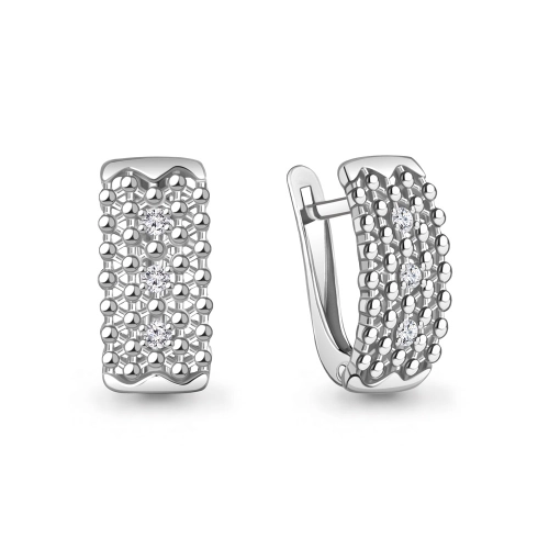 Серьги из серебра 925 пробы с фианитами