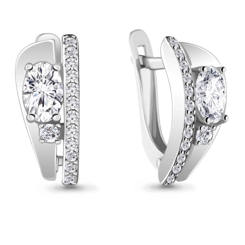 Серьги из серебра 925 пробы с фианитами