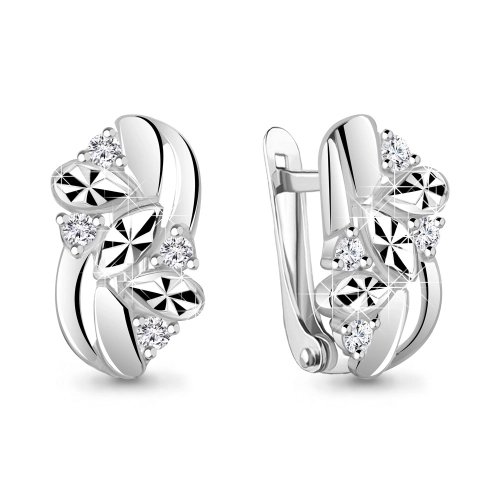Серьги из серебра 925 пробы с фианитами