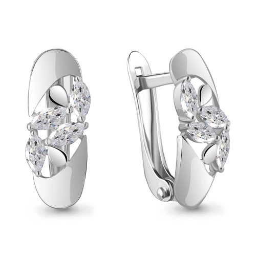 Серьги из серебра 925 пробы с фианитами