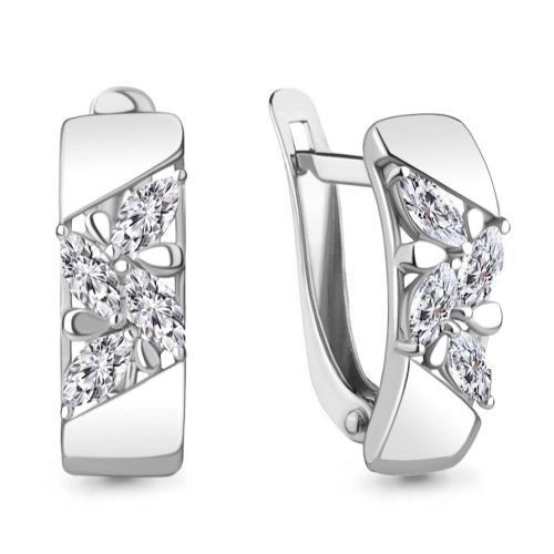 Серьги из серебра 925 пробы с фианитами