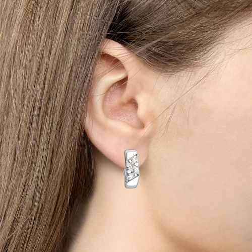 Серьги из серебра 925 пробы с фианитами