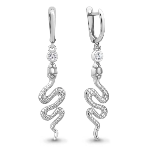 Серьги из серебра 925 пробы с фианитами