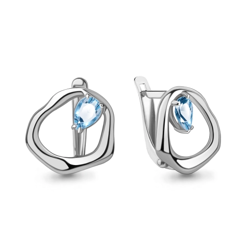Серьги из серебра 925 пробы с топазами