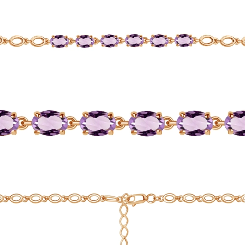 Браслет (925 п) аметист