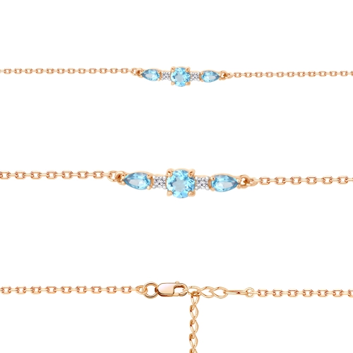 Браслет (925 п) топаз, фианит