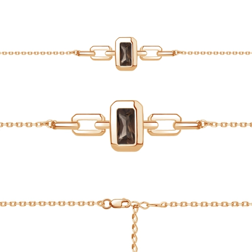 Браслет (925 п) раухтопаз