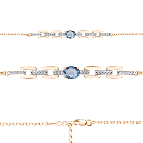 Браслет (925 п) топаз, фианит