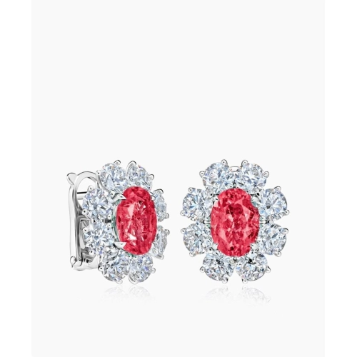Серьги (750 б) рубин, бриллиант