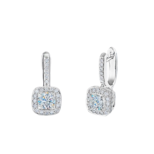 Серьги из белого золота 750 пробы с бриллиантами