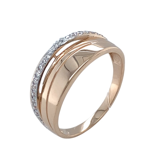 Кольцо из золота 585 пробы с фианитами