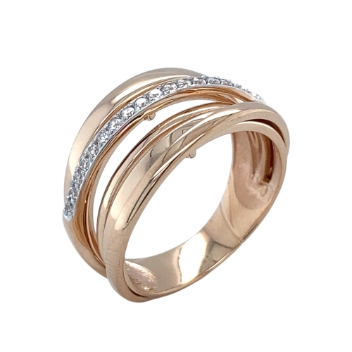 Кольцо из золота 585 пробы с фианитами