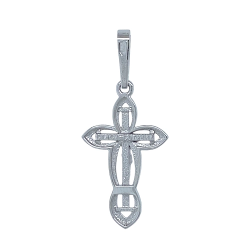 Подвеска Крест из белого золота 585 пробы