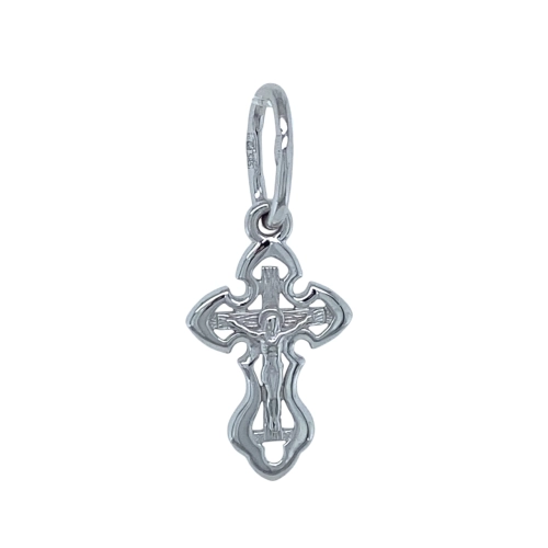 Подвеска Крест из белого золота 585 пробы