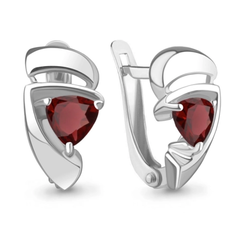 Серьги из серебра 925 пробы с гранатами